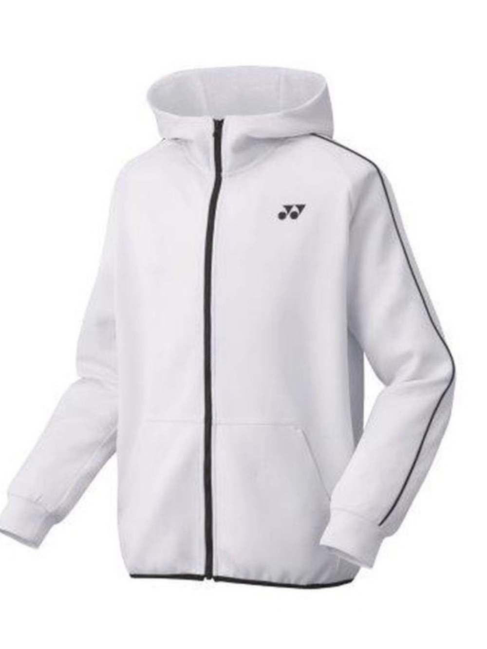 Yonex White Full-Zip Hoodie with Black Trim